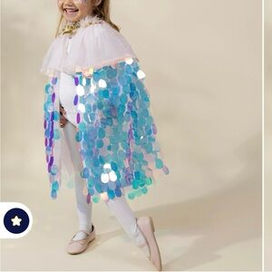 Kids Sequin Cape Costume - Blue and White